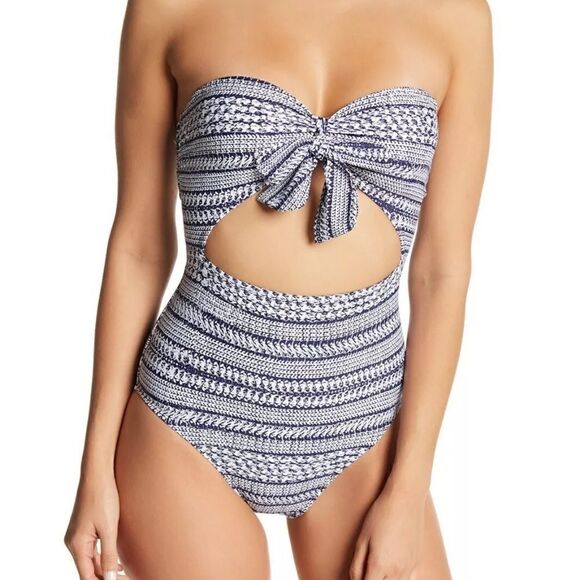 NWOT Splendid Nautical by Nature Cut Out Swimsuit Women's size L - Picture 1 of 9
